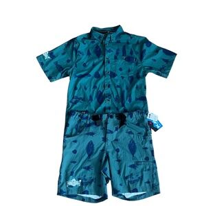 Appalachian Outfitters Kavu Men's Chilli Button Down top & Shorts Set | Green